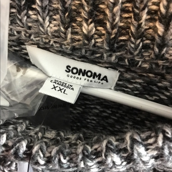 SONOMA XXL Goods For Life sweater w/ stitch detail shades of black/gray … - Picture 5 of 13